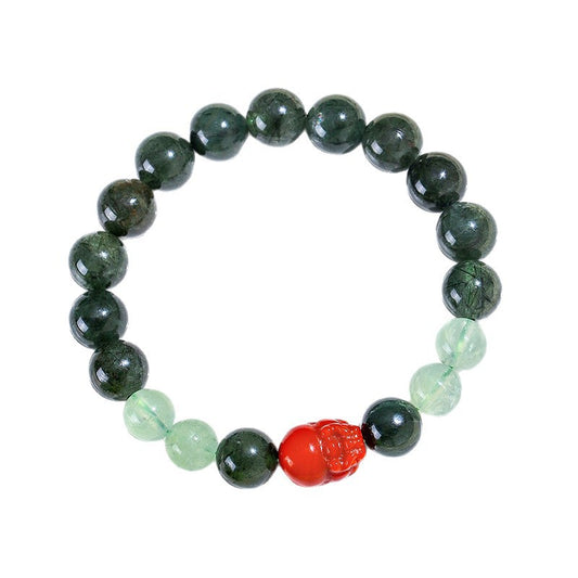 Planderful Fortune's Favor Bracelet – Elegant Natural Greenhair Grape Stone Design