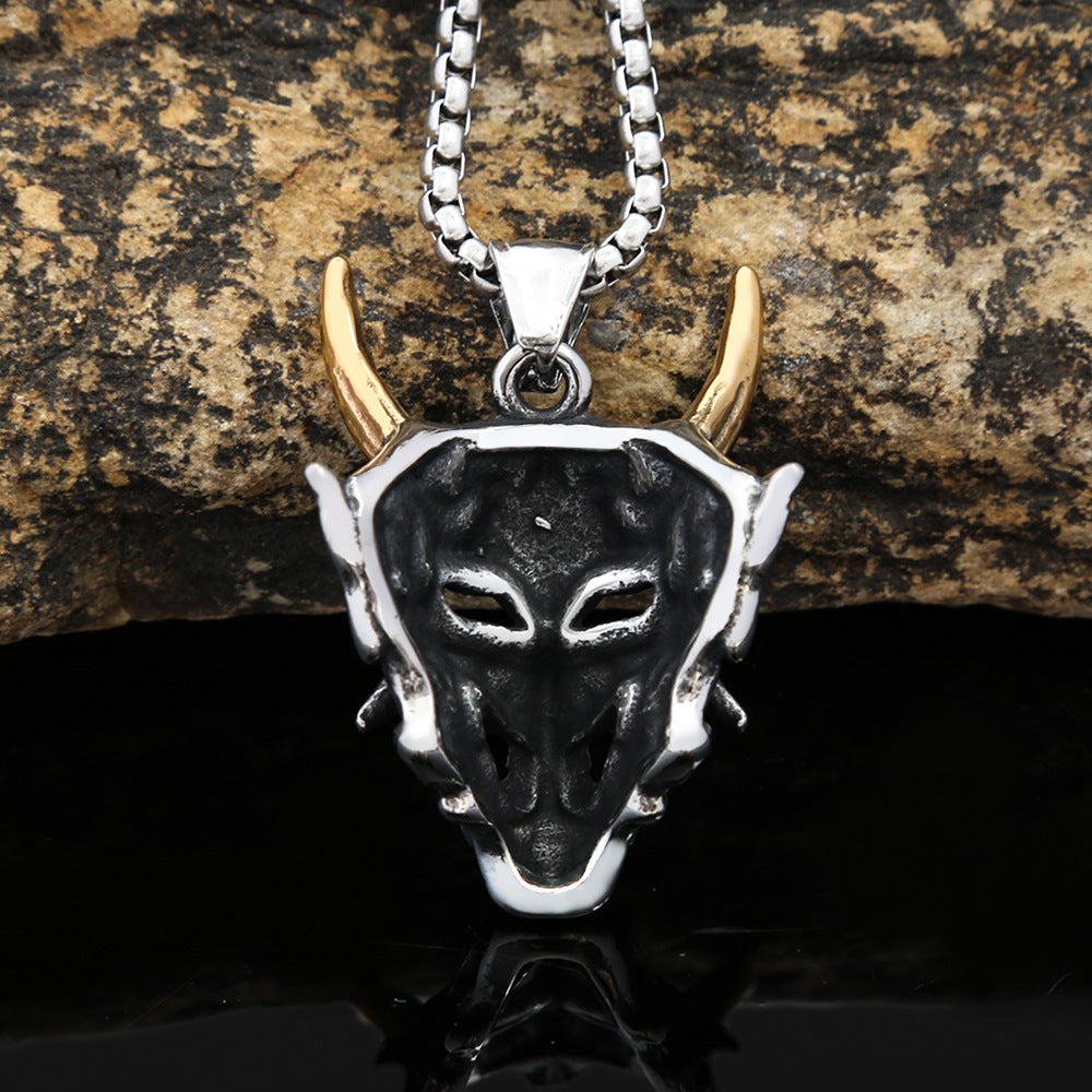 Golden Horn Prajna Titanium Steel Necklace for Men