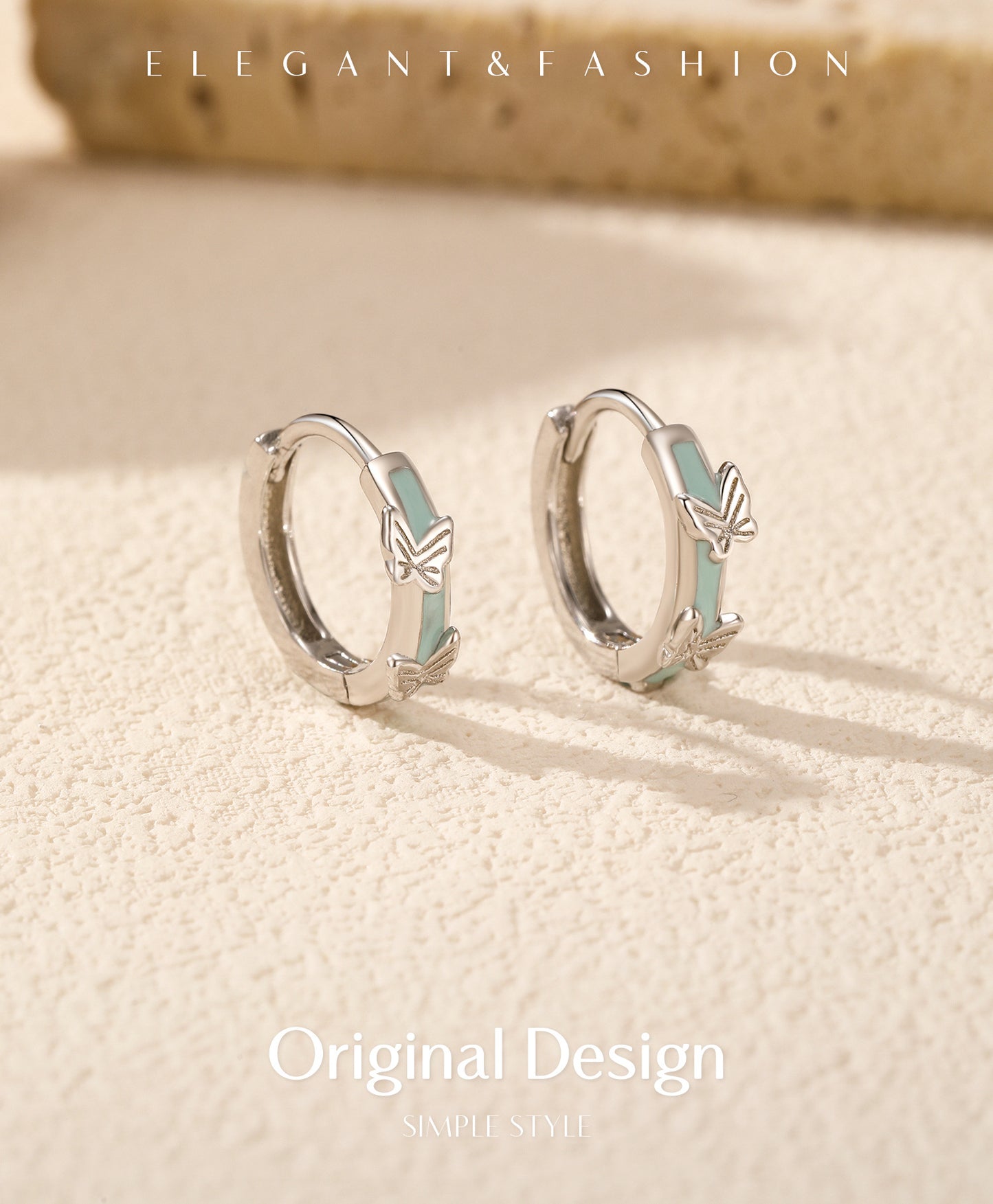 Planderful Everyday Genie Earrings – Elegant Mint Green Butterfly Design