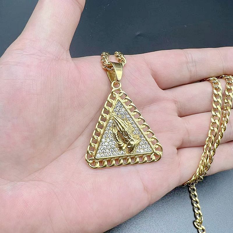 Rhinestone Necklace - Statement Hip Hop Pendant