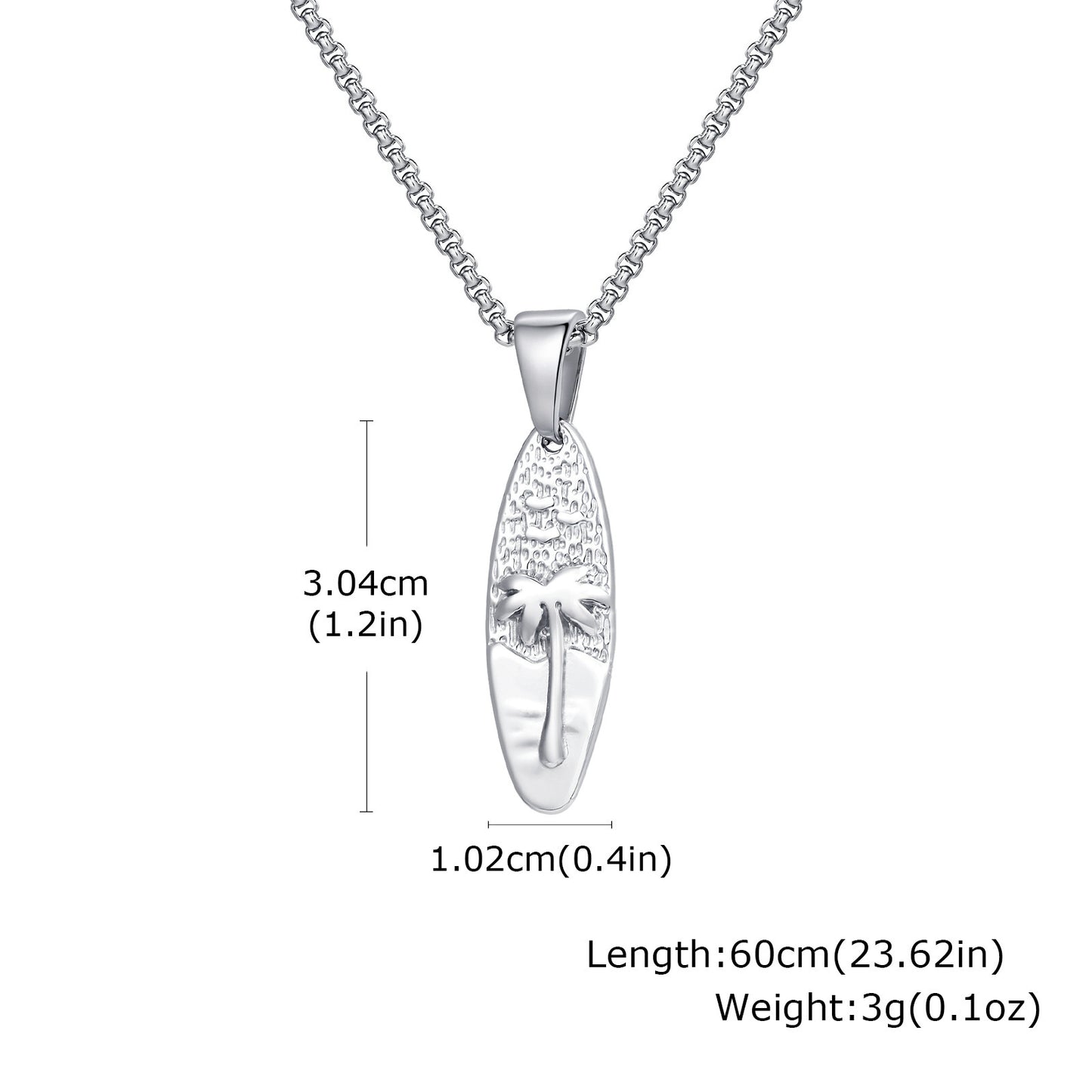 Planderful Men Casual Stainless Steel Coconut Tree Pendant