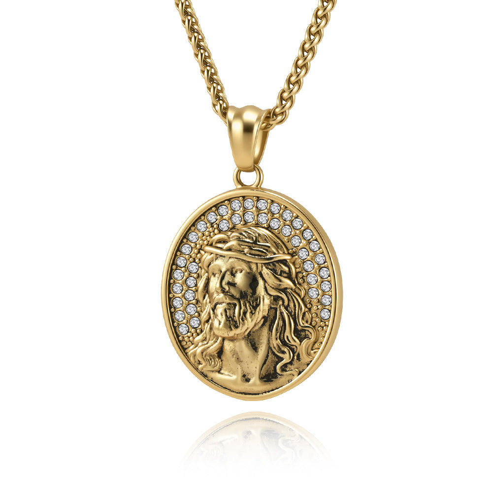 Stainless Steel Zircon Vintage Necklace