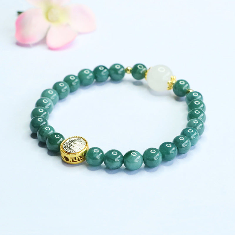 Blue Water Jadeite Classic 6.8 mm Beaded Bracelet