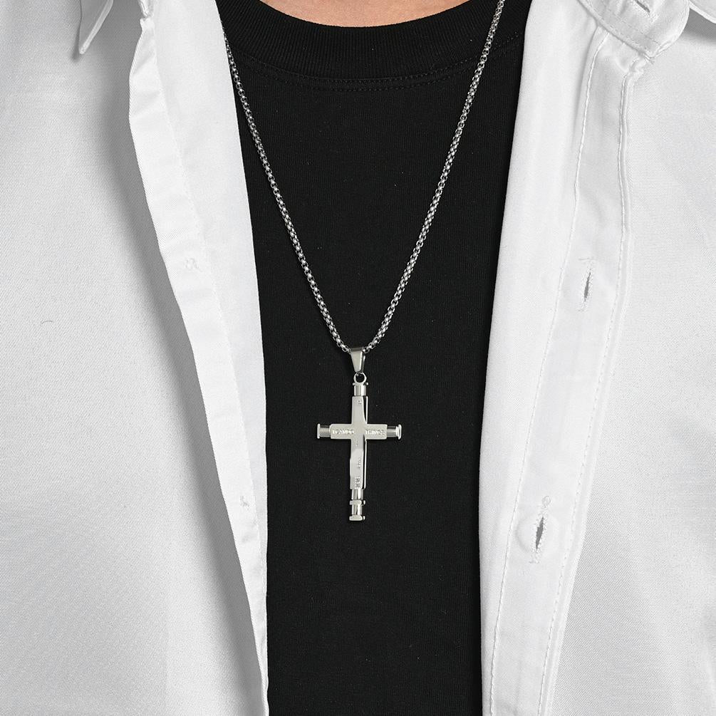 Inspirational Cross Pendant Necklace — Three Finishes