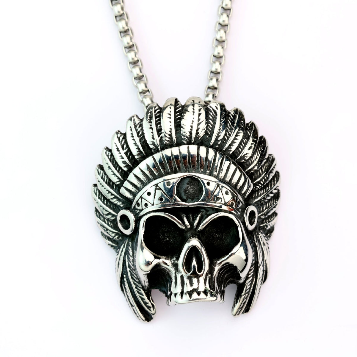 Punk Feather Stainless Steel Men's Pendant Necklace