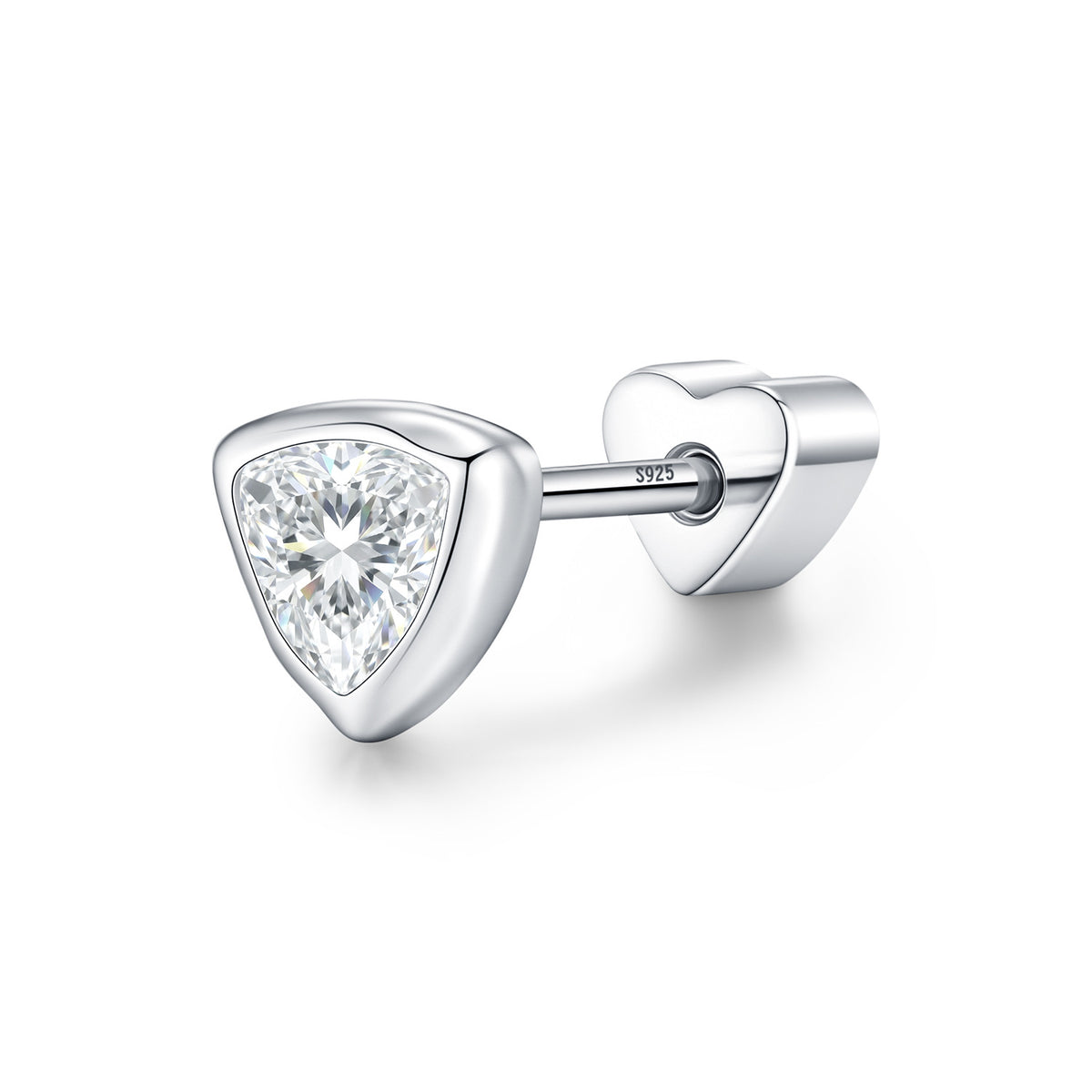 925 Sterling Silver Kite-Cut Moissanite Stud Earrings