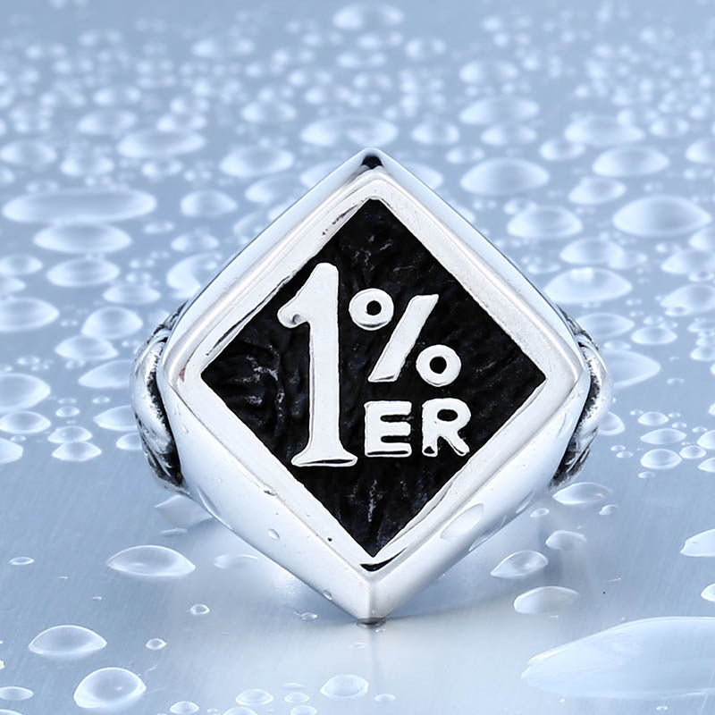 Retro Titanium Steel Men's Ring - European and American Style Wholesale Fashion Accessory