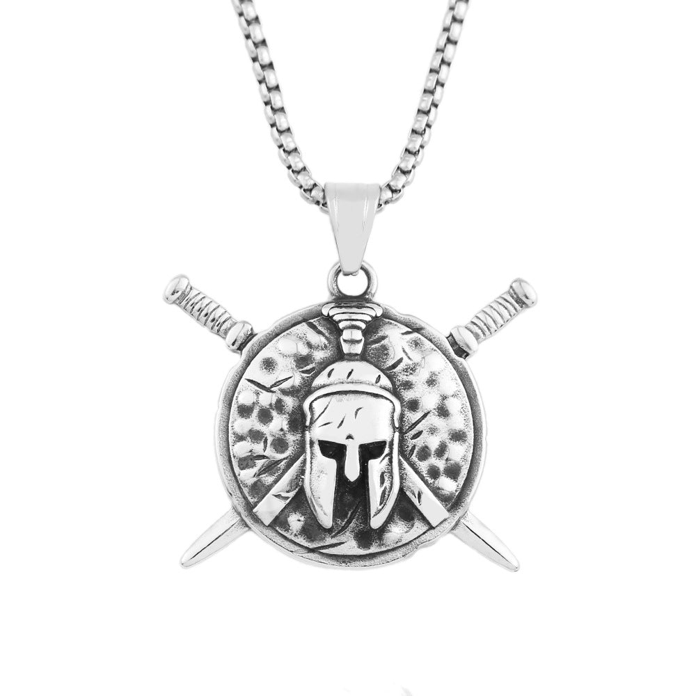 Vintage Dagger Mask Stainless Steel Men's Pendant Necklace