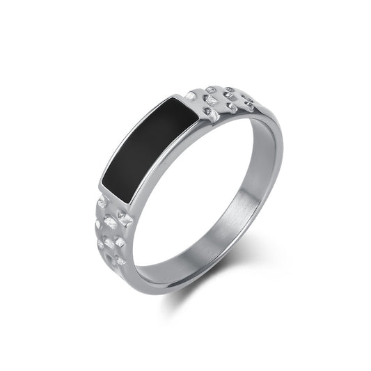 Planderful Titanium Steel Ring Unisex Neutral Style Niche Personality Design Jewelry