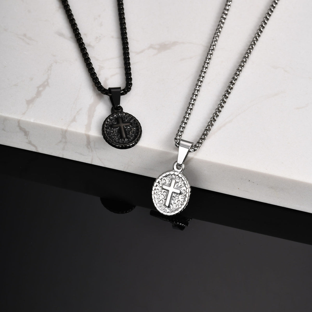 Vintage Cross Medallion Pendant — Three Finishes