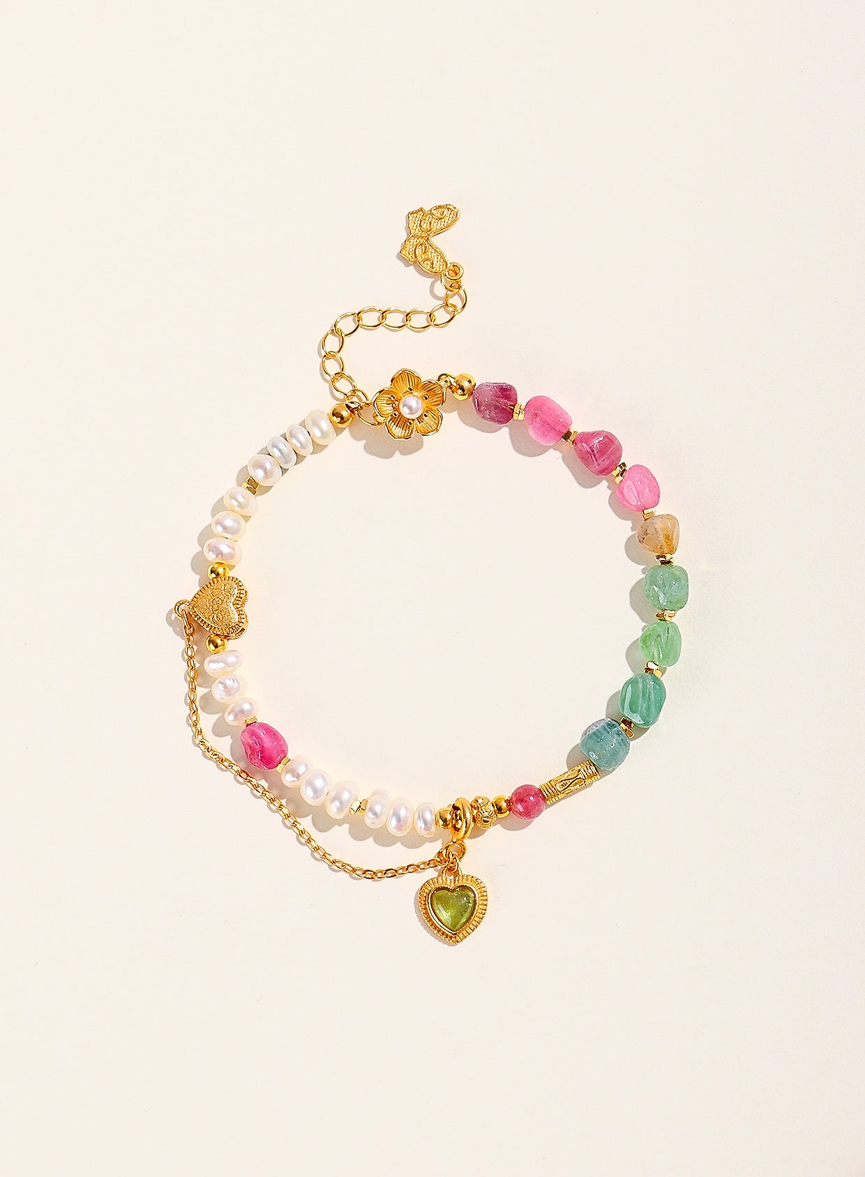 Planderful Fortune's Favor Bracelet – Elegant Freshwater Pearl and Tourmaline Design