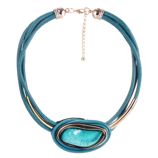 Trendy Resin Necklaces from Planderful Collection: Savanna Rhythms - Lightweight Aluminum Collar Editor's Pick !