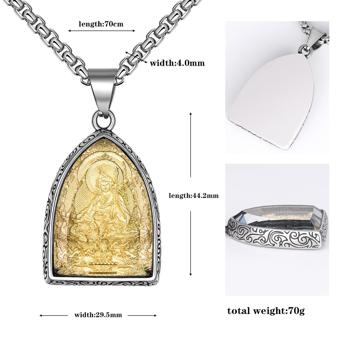 Titanium Steel Necklace – Vintage Thai Amulet Style For Everyday Winter Wear Gift For Boyfriend