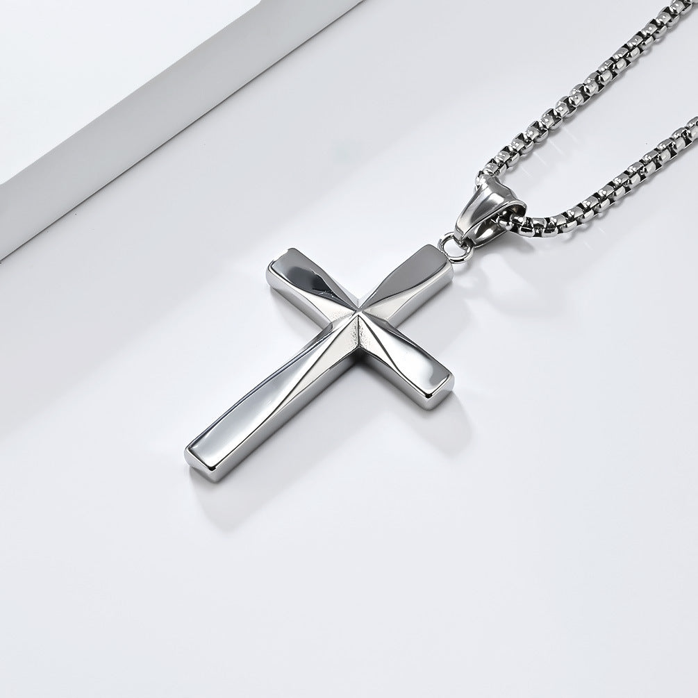 INS Gender-Free Titanium Steel Cross Necklace for All