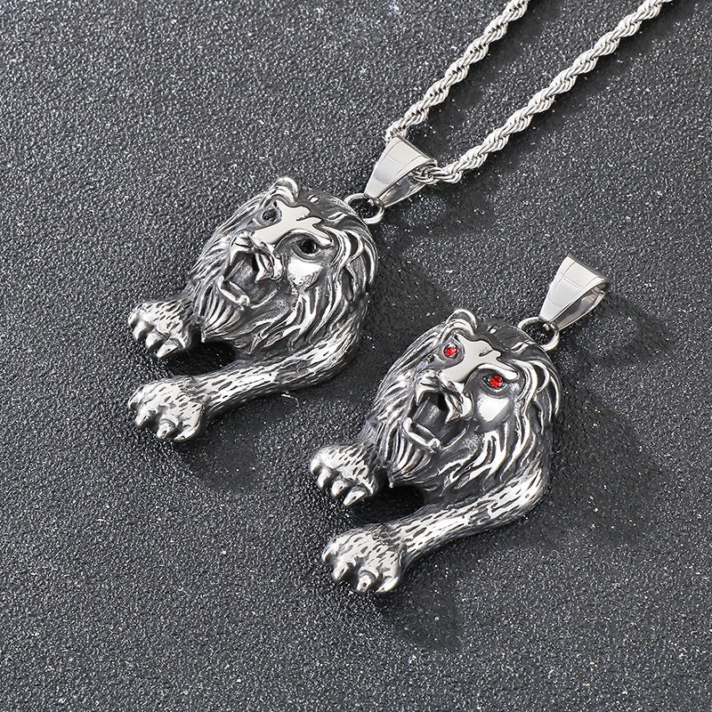 Planderful Forest Lion Pendant For Men Domineering Stainless