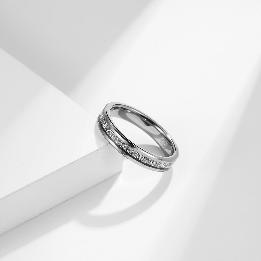 Amazon 4/6/8mm Double Beveled Ice Silk Tungsten Steel Ring