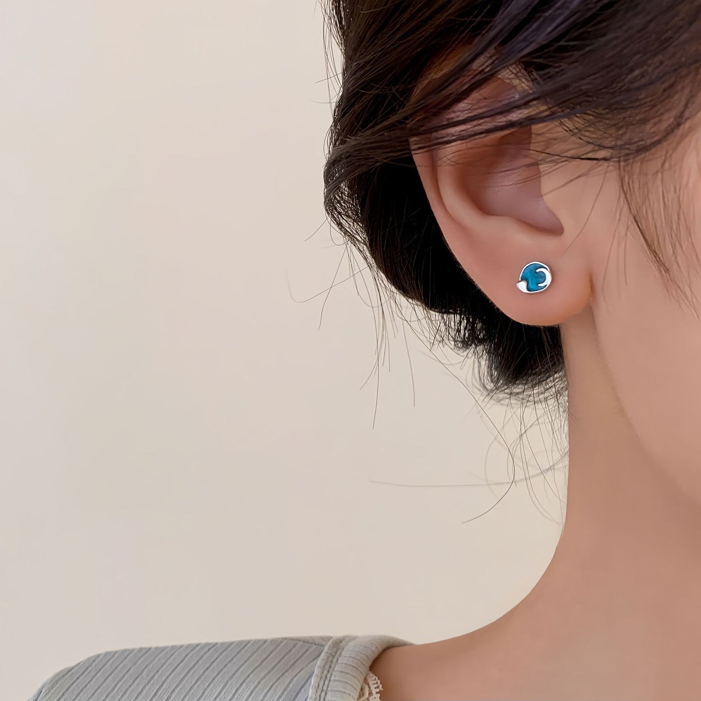 Sterling Silver Day And Night Stud Earrings With Sun Moon Motif Blue Enamel By Planderful For Women Elegant Timeless