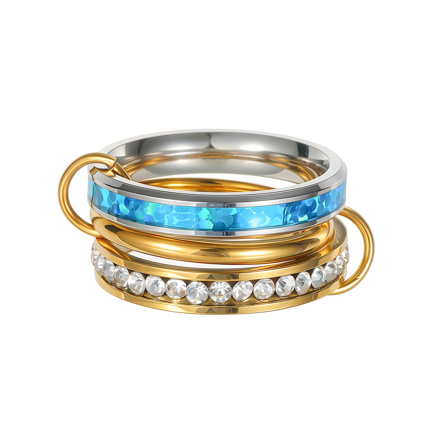Planderful Opal Ring MultiLayer Stacking Ring Korean