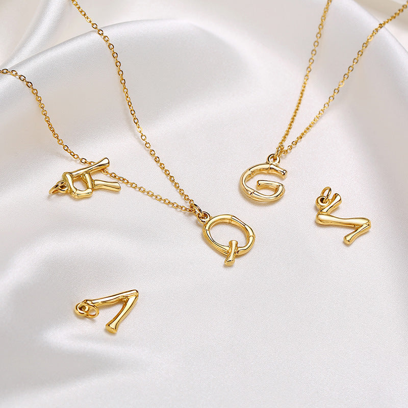 Cross-Border Popular Titanium Steel Letter Necklace Fashion