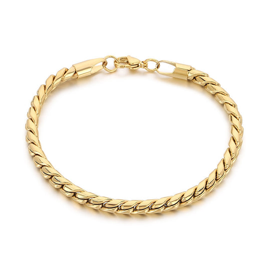 Planderful Mens INS Style S Shaped Stainless Steel Bracelet