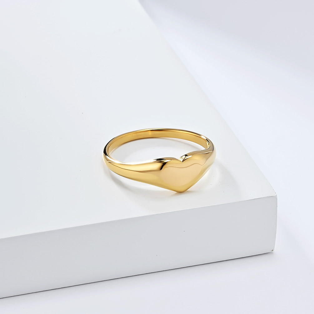 Planderful Heart Shape Titanium Steel Ring For Women Luxurious Everyday Wear Elegant Gift