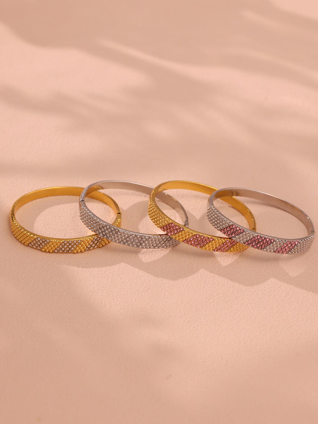 Planderful Pink Zircon Bracelet For Women Luxury Elegant