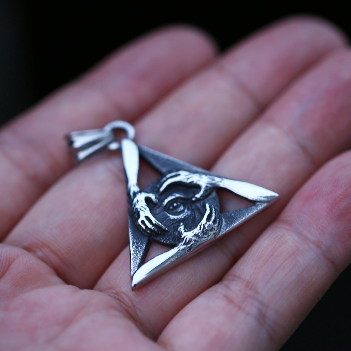 Titanium Steel Retro Devil's Eye Pendant for Men - European and American Inspired Jewelry