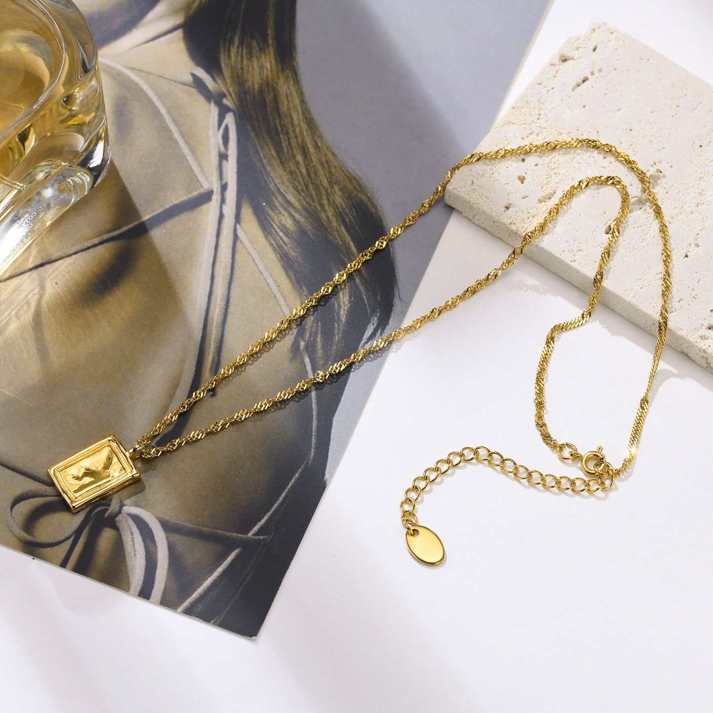 Stainless Steel 18K Gold Geometric Irregular Necklace Jewelry