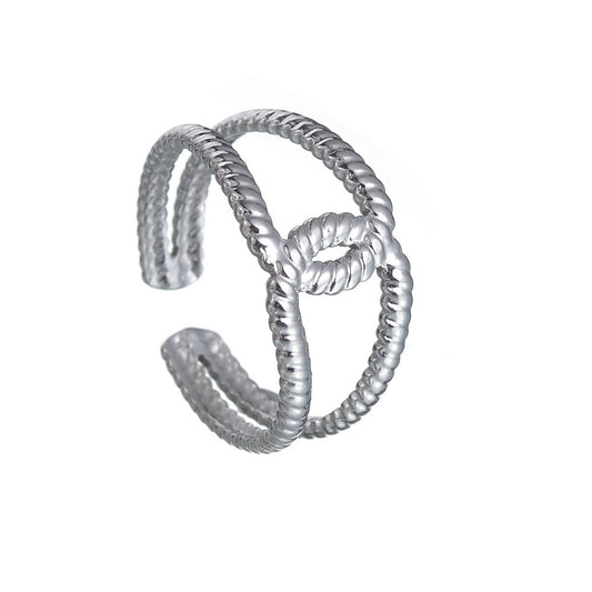 Stylish Couples Stainless Steel Geometric Ring Set