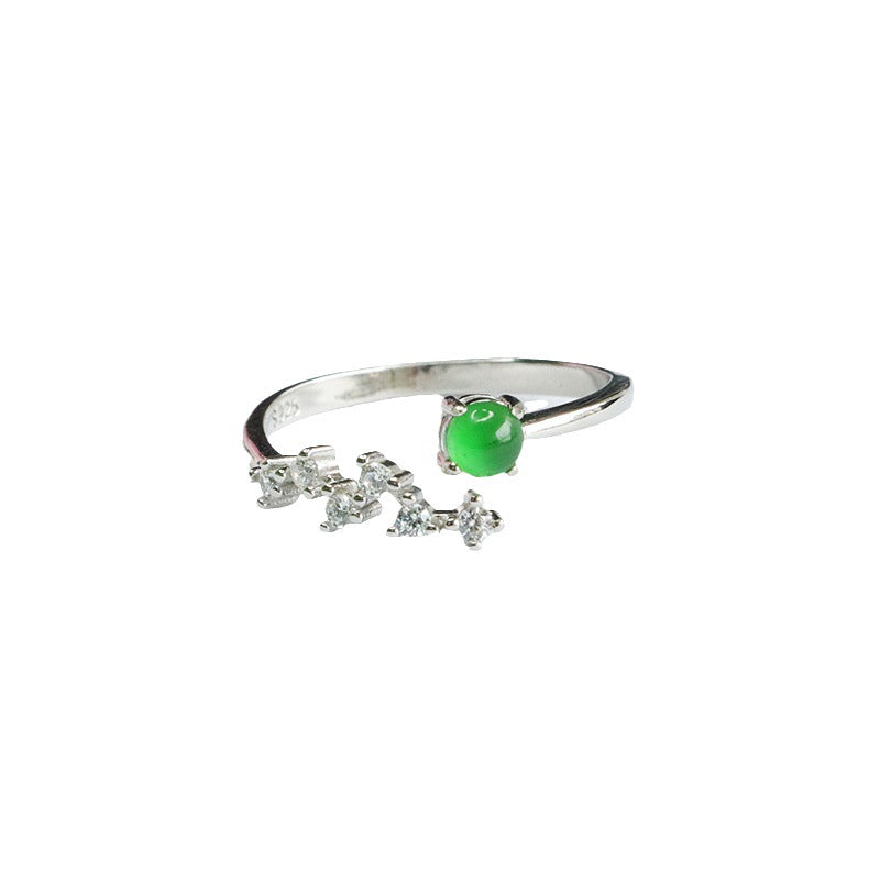 Green Jadeite Star Ring