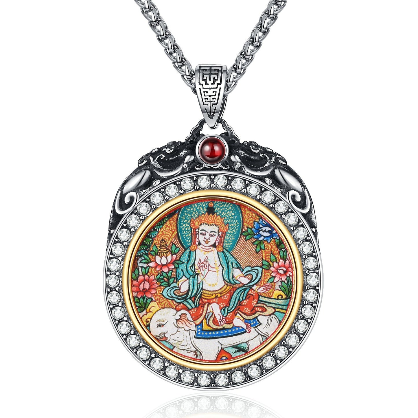 Stone Necklace – Elegant Zodiac Buddha Pendant