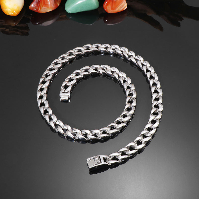 Stainless Steel Grinding Necklace Rock
