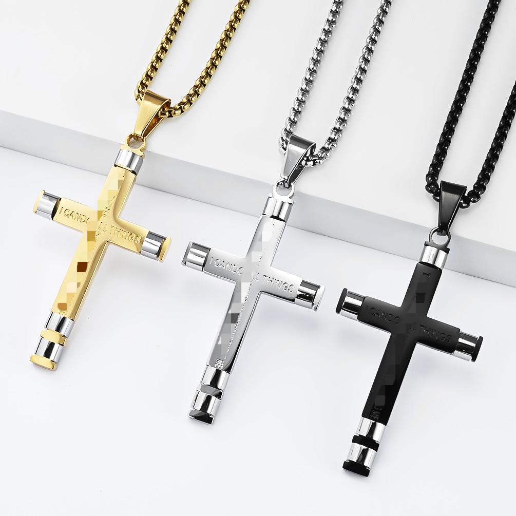 Inspirational Cross Pendant Necklace — Three Finishes