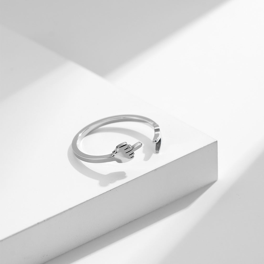 Jewelry's New V-Shaped Scissors Titanium Steel Ring for Men