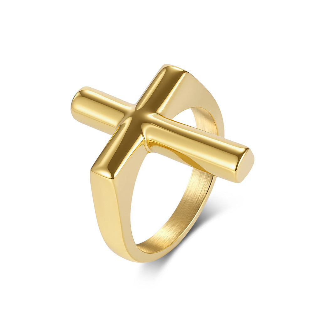 Cross Stainless Steel Ring for Men