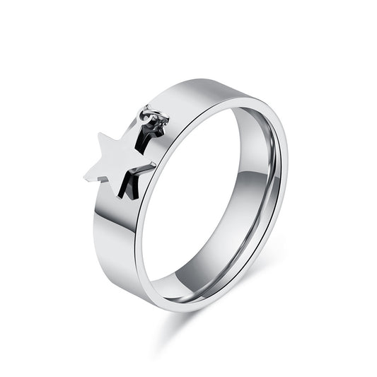 Neutral Wind Star Moon Butterfly Cross Stainless Steel Ring for Men and Women Accessories