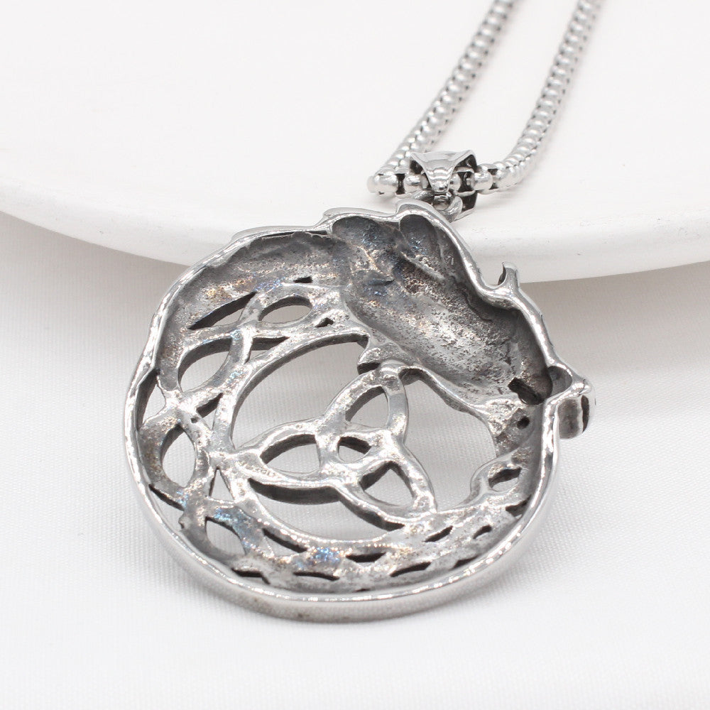 Personalized Retro Chinese Dragon Titanium Steel Pendant for Men - European and American Style