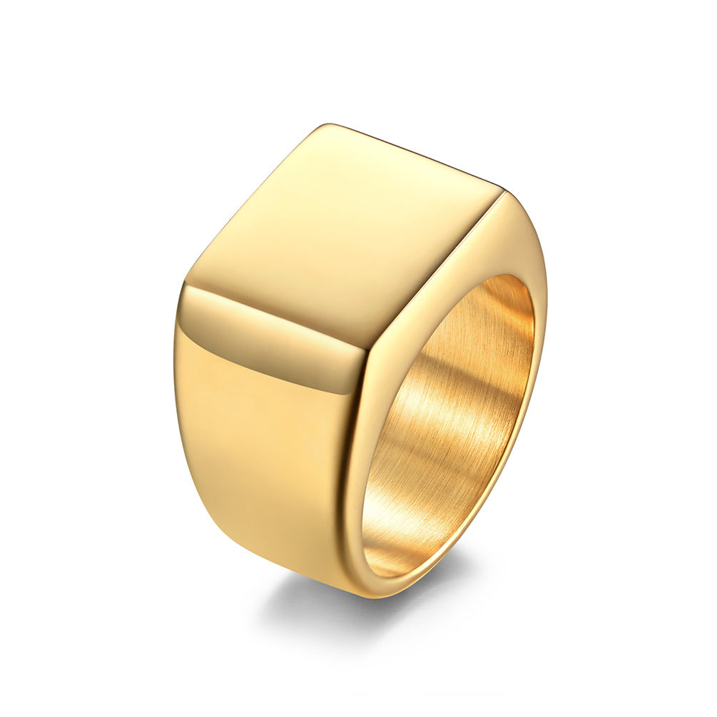 Cross-Border E-Commerce Supply 18K Gold Plated Titanium Ring