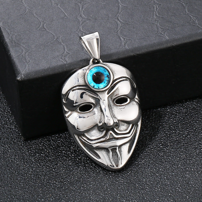 Retro Turquoise Flying Eagle Pendant, Trend Pendant, Devil'S Eye Mask, Cross Man Necklace