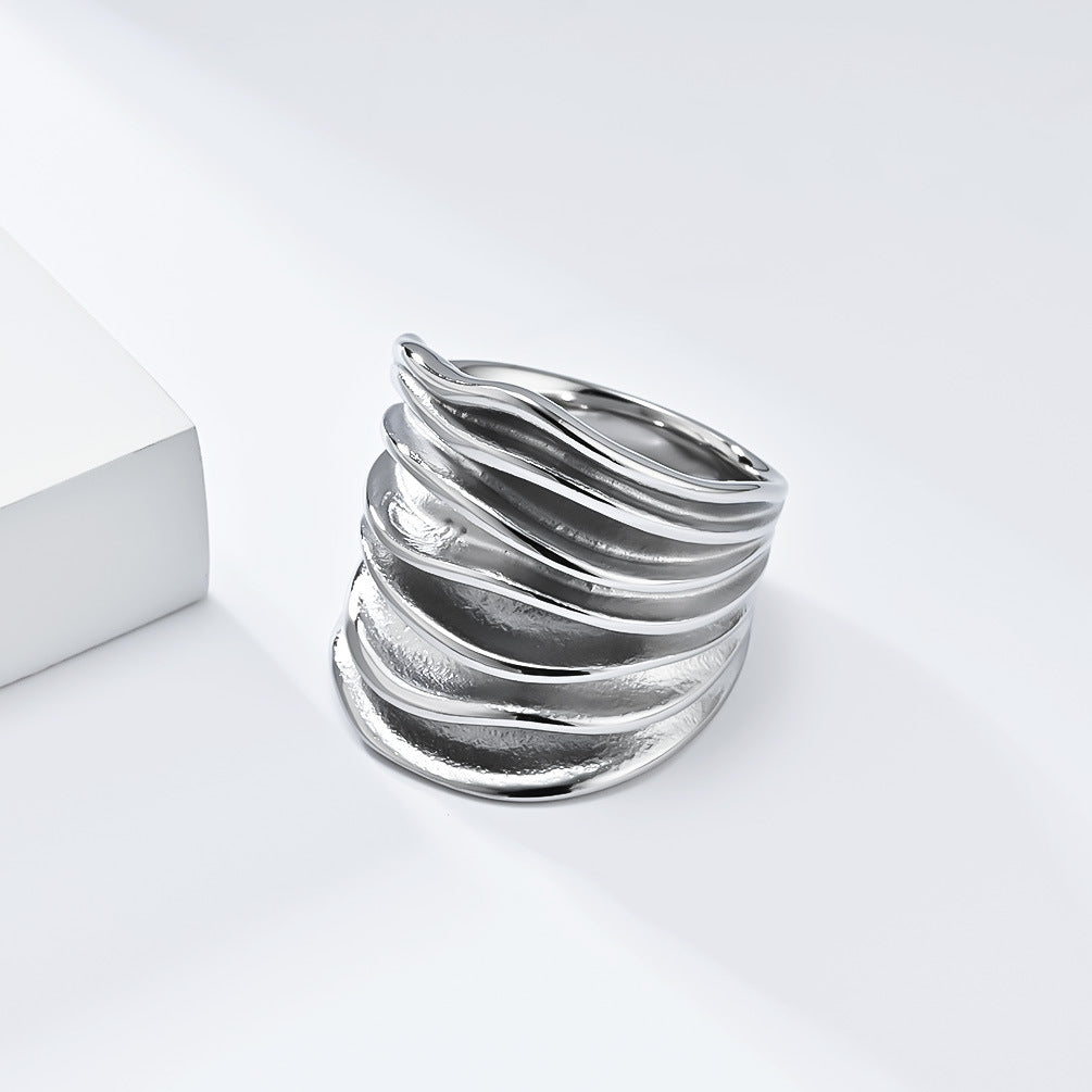 European And American Street Photography Skirt Pleated Ring