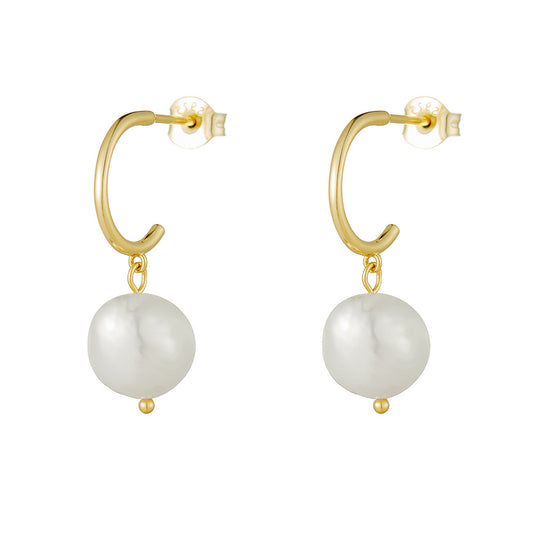 Planderful S925 Sterling Silver Irregular Freshwater Pearl Pendant Earrings For Women Elegant Baroque Pearl Jewelry