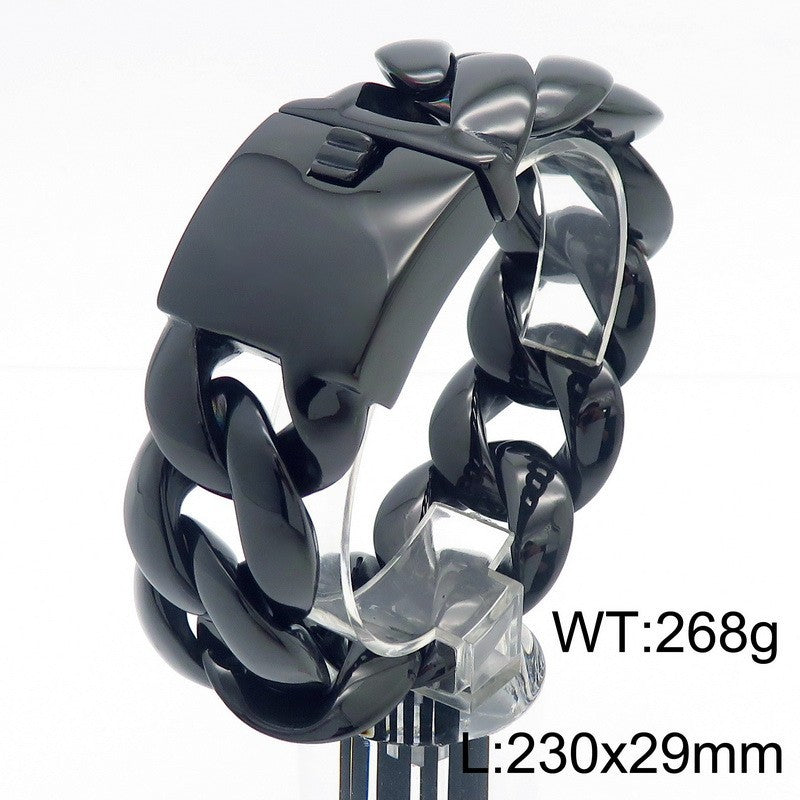 Planderful Titanium Cuban Chain Bracelet For Men Durable