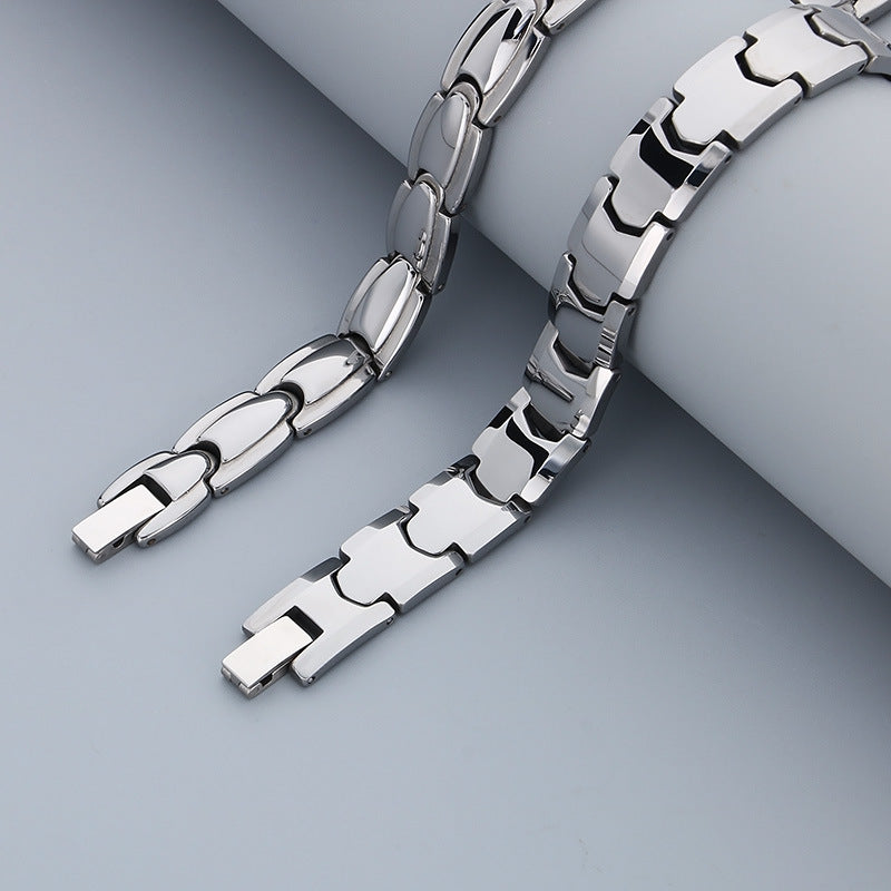 Removable Magnet Stone Bracelet For Men Tungsten Steel
