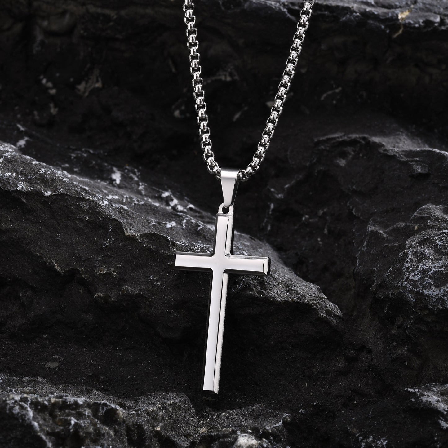 Cross Pendant Necklace Unisex Steel Jewelry Versatile Hip Hop Style Planderful Everyday Genie Collection For Him And Her
