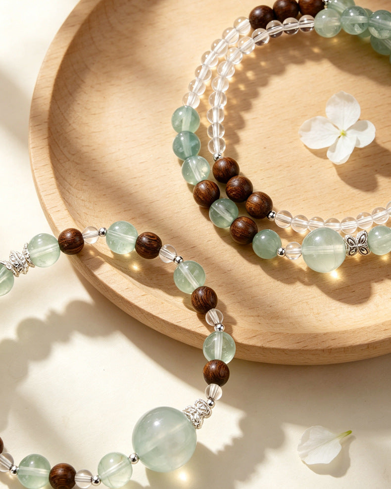 Fluorite Sandalwood Crystal Bracelet