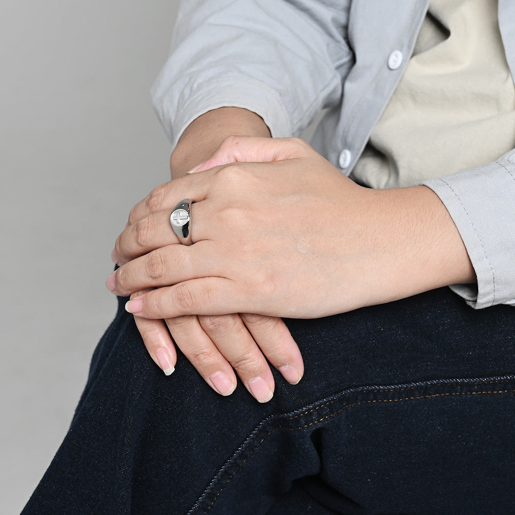 Stainless Steel Cross Ring