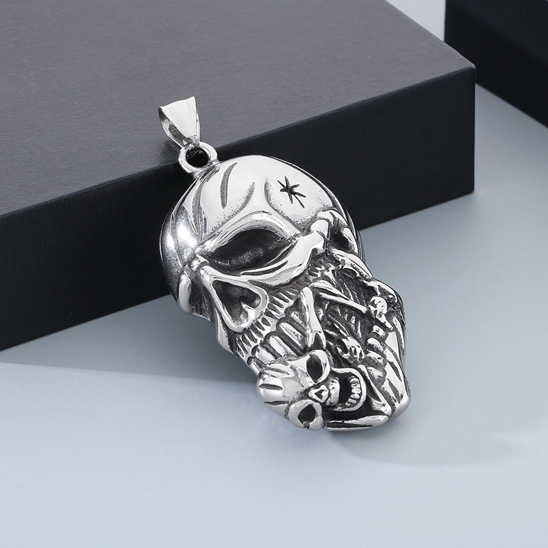 Planderful Thor Hammer Pendant Titanium Wolf Head Bold Men