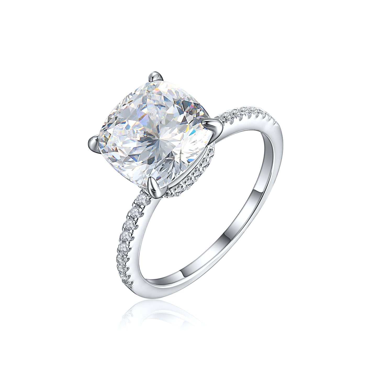 925 Sterling Silver 5ct Flame Ice Flower Cut Water Drop Ring