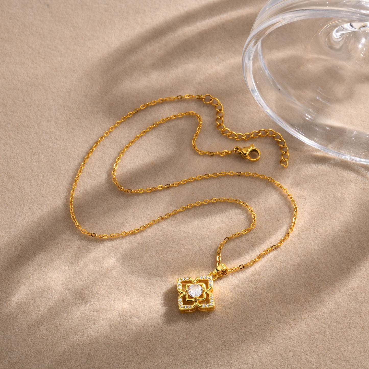 European And American Cross-Border Zircon Flower Necklace