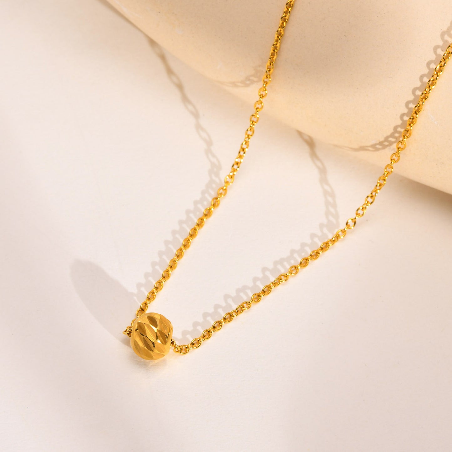 Stainless Steel Single Bead Women's Necklace Fashion Jewelry